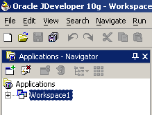 JDeveloper Applications tab