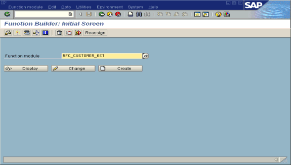 Function Builder: Initial Screen window
