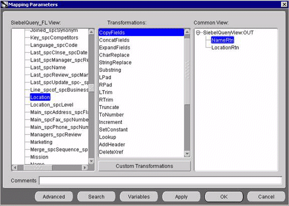 Mapping out parameters