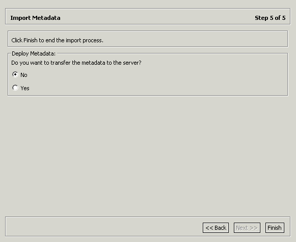 The file transfer to server step in the import procedure.