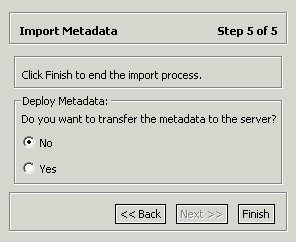 The file transfer to server step in the import procedure.