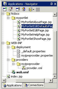 Shows contents of Applications - Navigator.