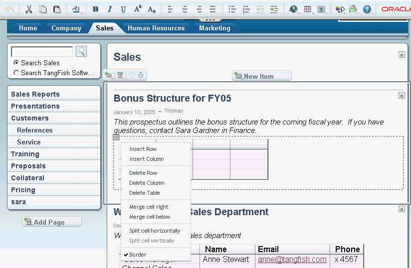 Adding a table to a Rich Text item