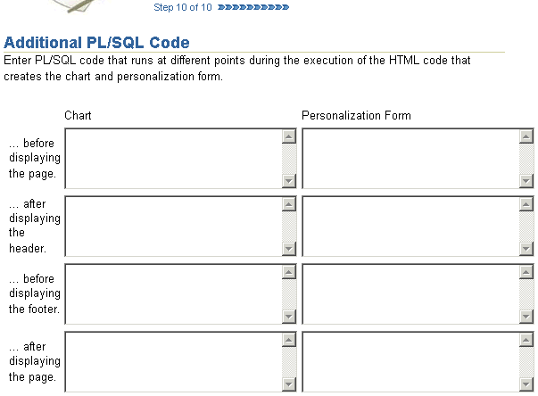 Shows Additional PL/SQL Code options