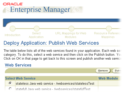 Oracle Enterprise Manager screen Oracle Enterprise Manager screen