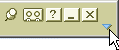 Secondary toolbar icon: a blue downward-facing arrow.