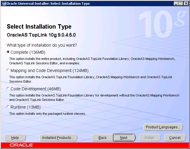 Description of install_type.jpg follows