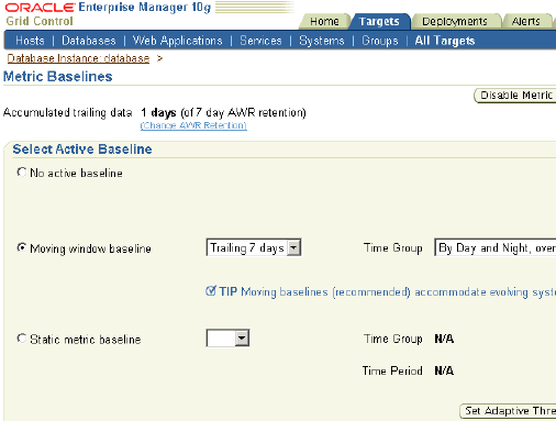 Metric Baselines page Metric Baselines page