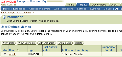 User-Defined Metrics page User-Defined Metrics page