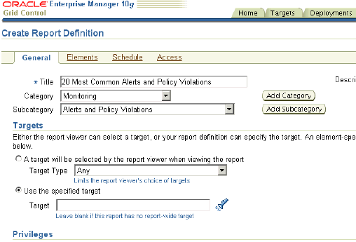 Create Report Definition wizard Create Report Definition wizard