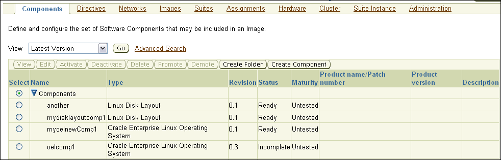 This figure displays the Components tab.