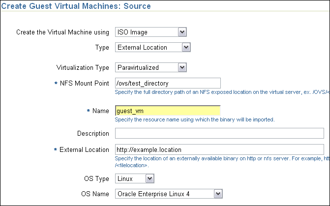 Create Guest Virtual Machines: Configure page