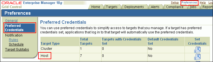 Setting Preferred Credentials