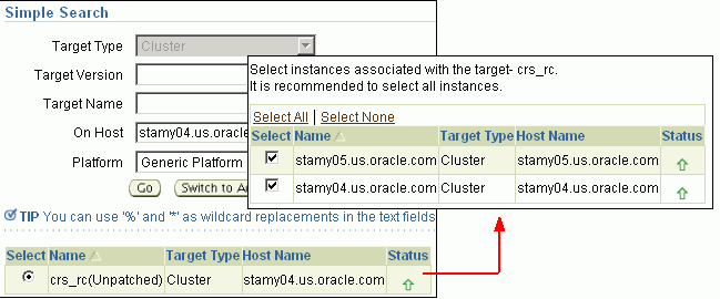 Selecting Clusterware Target