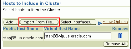 Hosts to Include in Cluster