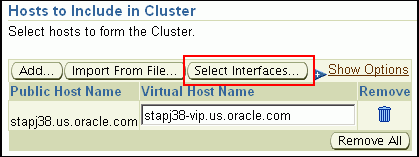 Hosts to Include in Cluster
