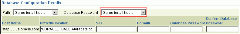 Database Configuration Details - Setting Credentials