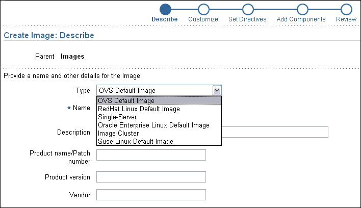Create Image: Describe Page