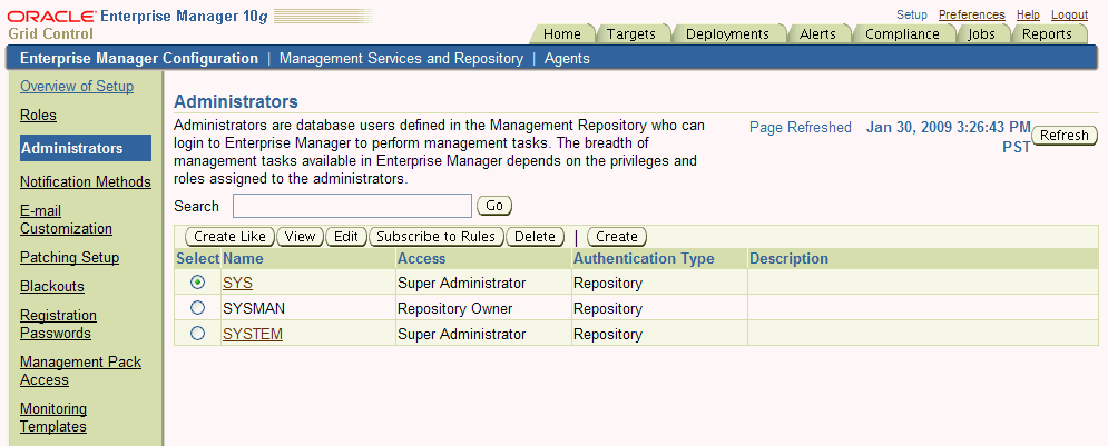 Administrators Page