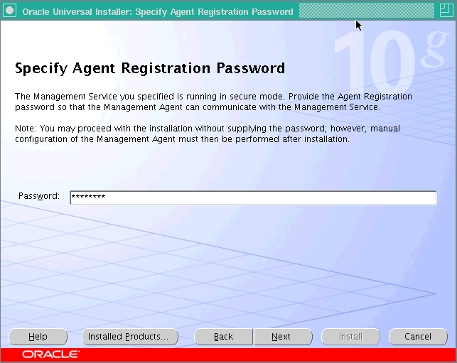 Specify Agent Registration Password