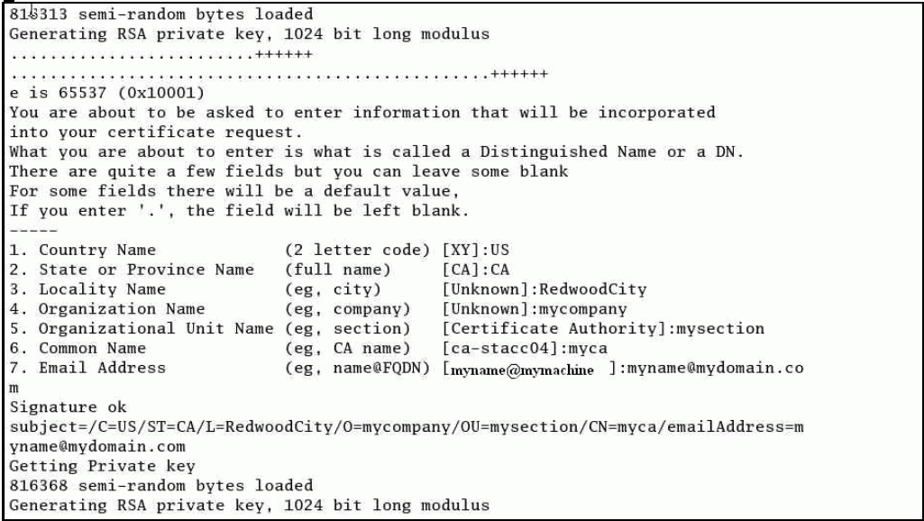 Configure.sh Command Output
