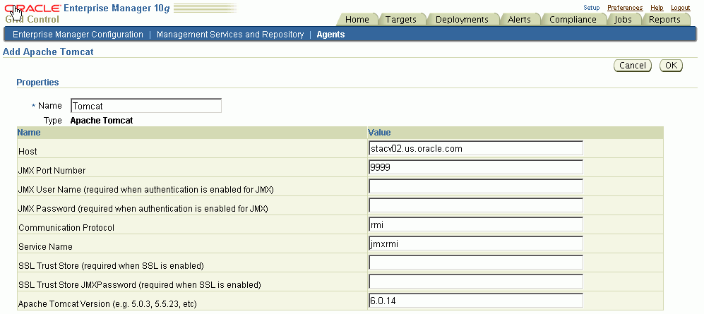 Add Apache Tocmat Page