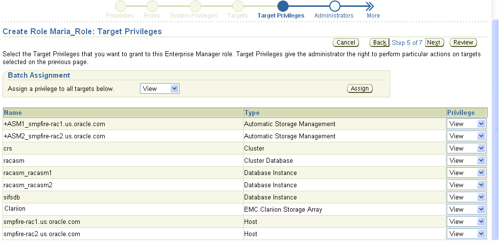 Assigning View Privileges