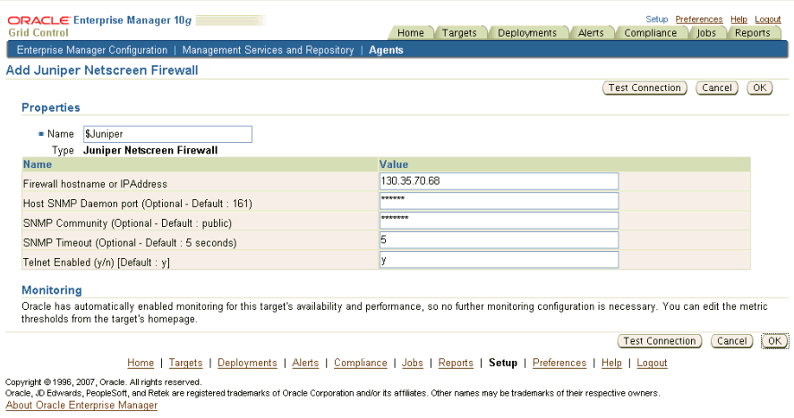 Add Juniper NetScreen Firewall page