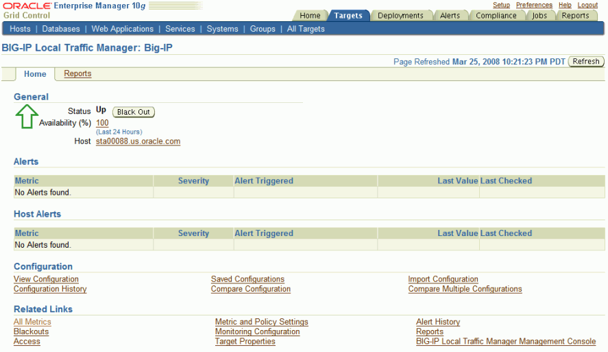 BIG-IP Local Traffic Manager Home Page
