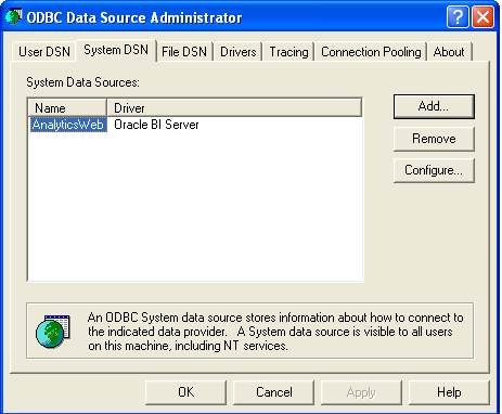 odbc data source administrator