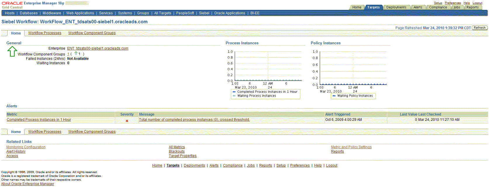 Graphic shows sample data on Siebel Workflow page.