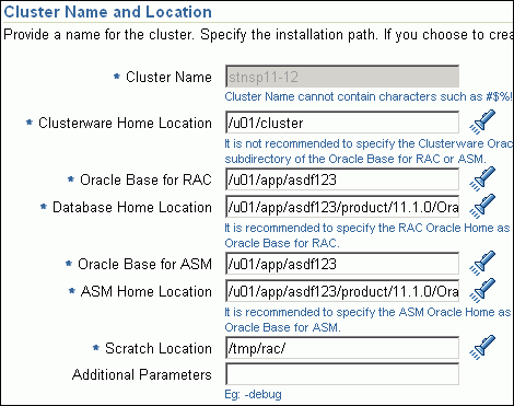 Cluster Name and Location