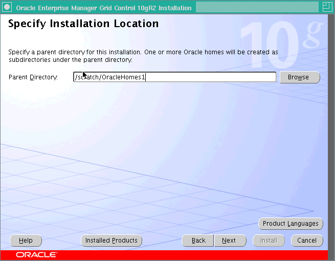 Specify the Installation location in this page.