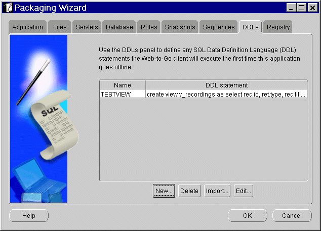 DDLs dialog