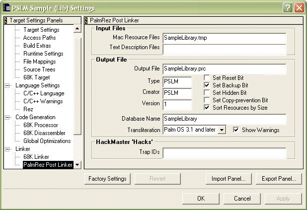 This graphic displays the PalmRez Post Linker section.