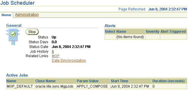 The Job Scheduler home page