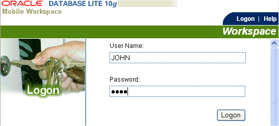 Mobile Workspace logon page