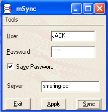 msync GUI for synchronization