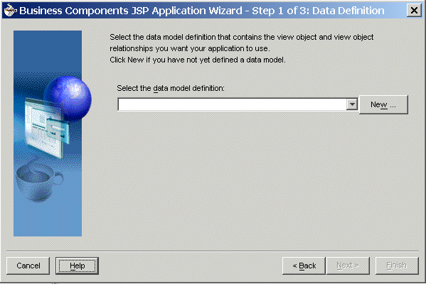 The Data Definition dialog.