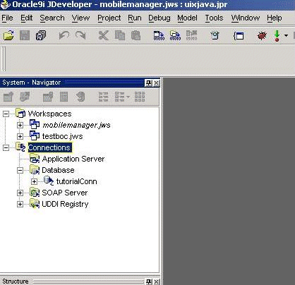 The tutorial connection icon in the System navigator.