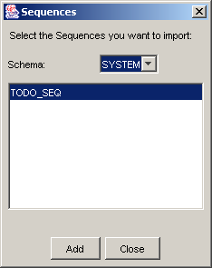 Use this dialog to choose your application sequence.