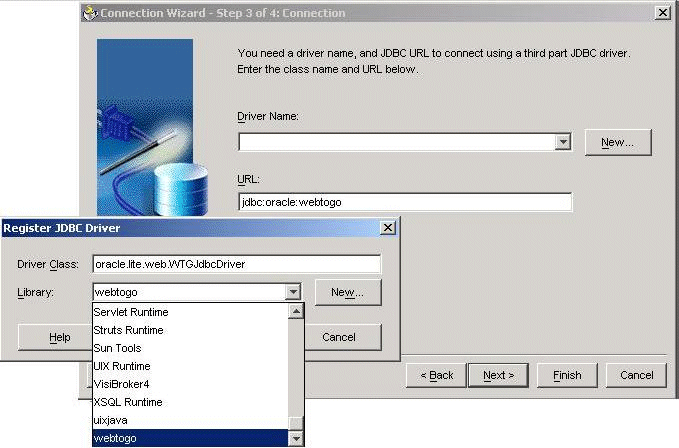 JDBC driver dialog