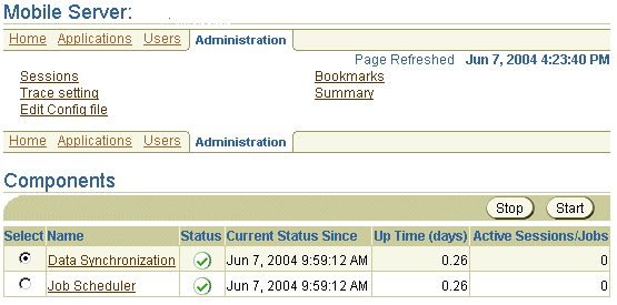 The Administration page.