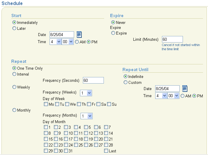 Schedule Commands