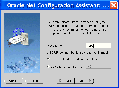 Net Configuration Assistant: specify host and port number Net Configuration Assistant: specify host and port number