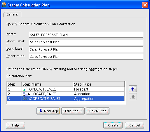 Create Calculation Plan dialog box