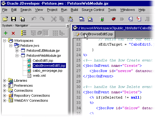 JDeveloper building a JSP