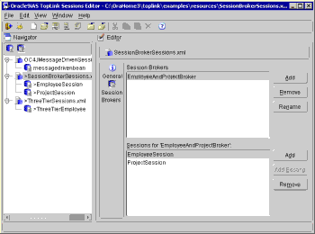 TopLink Mapping Workbench screen