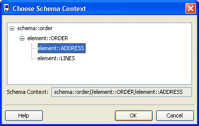 Choose a Schema Context dialog