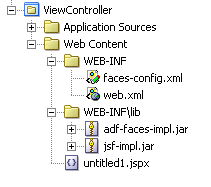 New JSF page in ViewController project in navigator